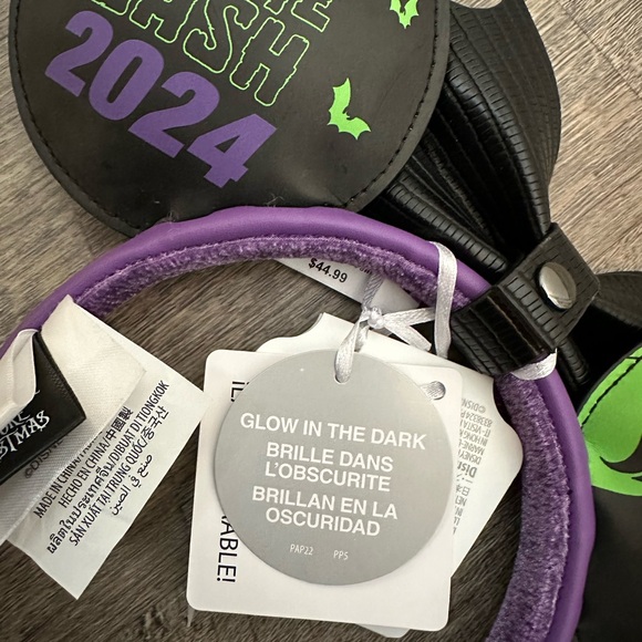 NWT Disney Parks Loungefly Oogie Boogie Bash 2024 Glow in the Dark Mickey Ears - Picture 10 of 10
